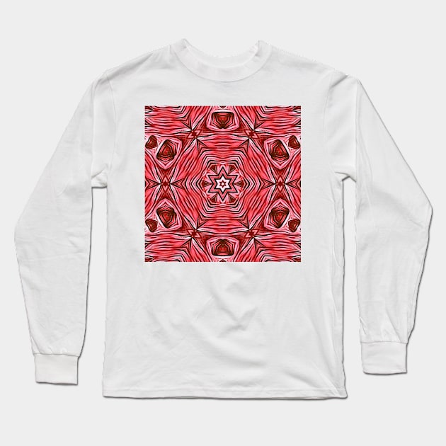 flora pattern and designs in shades of pink and red Long Sleeve T-Shirt by mister-john